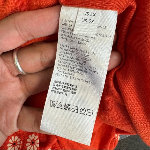 Maeve Anthropologie Tangerine Brianne Floral Print Scoop Neck Midi Dress Size 3X - Picture 10 of 12